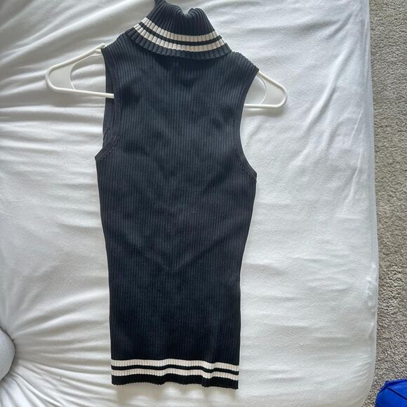 Vintage Bebe Sweater \ Y2K 2000s Black Sleeveless Turtleneck Sweater - Picture 4 of 6